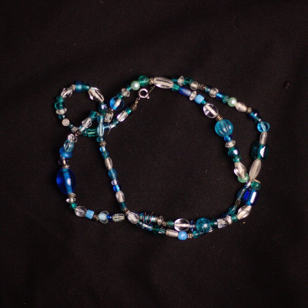 Light Blue, Bead Necklace